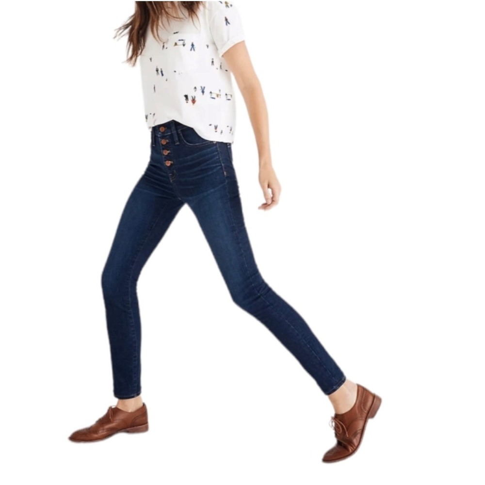 Madewell Jeans 30 Petite 9 High Rise Skinny Hayes Button Fly Front Edition J9494